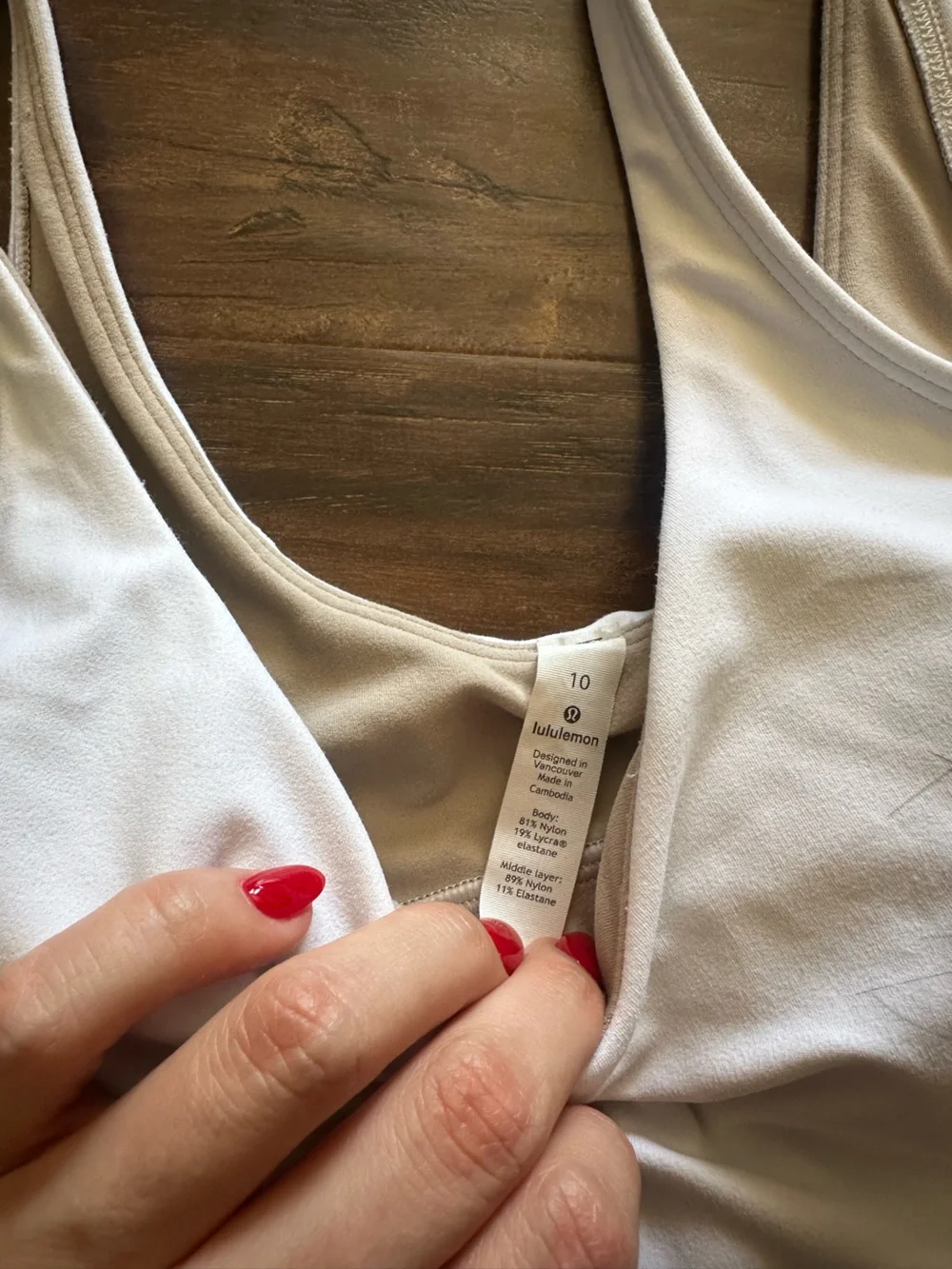 lululemon athletica White V‑neck Camisole Tank